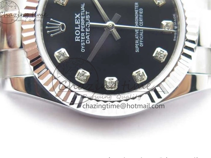 278271 Datejust Maker Edition Best SS Oyster BP 31mm Bracelet Black on Crystal Dial 1223